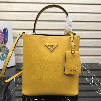 Prada | Medium Yellow Saffiano Panier Bag - 1BA212 - 22 × 23 × 13 cm