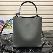 Prada | Medium Grey Saffiano Panier Bag - 1BA212 - 22 × 23 × 13 cm - 3