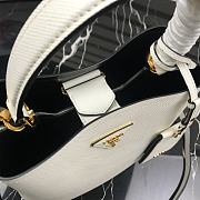 Prada | Medium White Saffiano Panier Bag - 1BA212 - 22 × 23 × 13 cm - 5