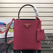 Prada | Medium Pink/Black Saffiano Panier Bag - 1BA212 - 22 × 23 × 13 cm - 1