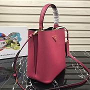 Prada | Medium Pink/Black Saffiano Panier Bag - 1BA212 - 22 × 23 × 13 cm - 5