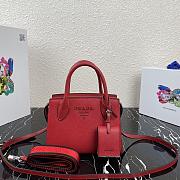 Prada | Red Saffiano Leather Monochrome Bag - 1BA269 - 22 x 16.5 x 11.5 cm - 1