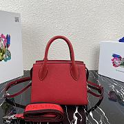 Prada | Red Saffiano Leather Monochrome Bag - 1BA269 - 22 x 16.5 x 11.5 cm - 5