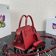 Prada | Red Saffiano Leather Monochrome Bag - 1BA269 - 22 x 16.5 x 11.5 cm - 3