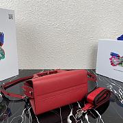 Prada | Red Saffiano Leather Monochrome Bag - 1BA269 - 22 x 16.5 x 11.5 cm - 4