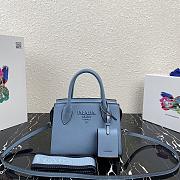 Prada | Blue Saffiano Leather Monochrome Bag - 1BA269 - 22 x 16.5 x 11.5 cm - 1