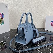 Prada | Blue Saffiano Leather Monochrome Bag - 1BA269 - 22 x 16.5 x 11.5 cm - 2