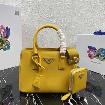 PRADA | Galleria Yellow Saffiano Mini Bag - 1BA296 - 22 x 16.5 x 11.5 cm