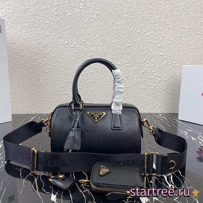 PRADA | Black Golden Saffiano top-handle bag - 1BB846 - 20 x 11 x 11.5 cm - 1