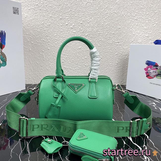 PRADA | Green Saffiano top-handle bag - 1BB846 - 20 x 11 x 11.5 cm - 1