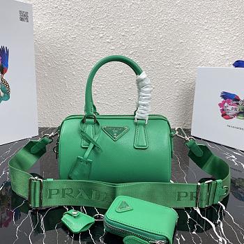 PRADA | Green Saffiano top-handle bag - 1BB846 - 20 x 11 x 11.5 cm
