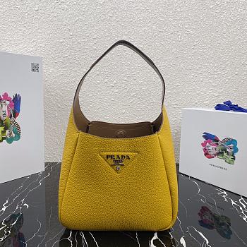 Prada Leather Yellow Handbag - 1BC127 - 23 x 21 x 13 cm