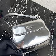 PRADA | Prada Cleo Silver brushed leather bag - 1BD311 - 23 x 21 x 10 cm - 2