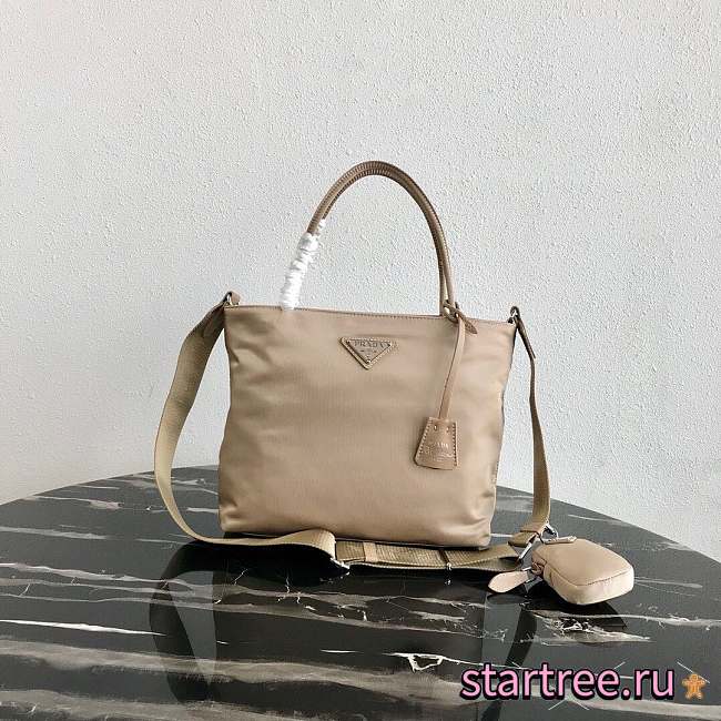 Prada | Beige Tesuto Shopping Nylon Tote Bag - 1BG320 - 25 x 23.5 x 8 cm - 1