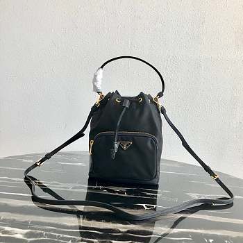 PRADA | Black Nylon Duet Shoulder Bag - 1BH038 - 23 × 18 × 12 cm