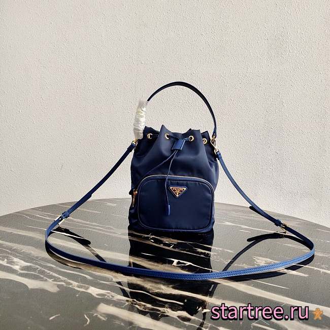 PRADA | Blue Nylon Duet Shoulder Bag - 1BH038 - 23 × 18 × 12 cm - 1