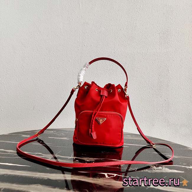 PRADA | Red Nylon Duet Shoulder Bag - 1BH038 - 23 × 18 × 12 cm - 1