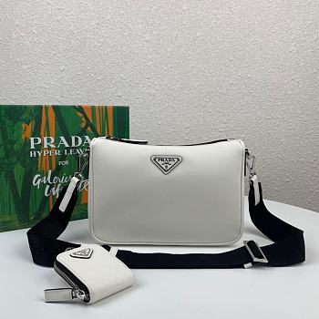 PRADA | White Nylon and Saffiano Bag - 2VH113 - 24 x 18.5 x 6 cm