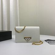 PRADA | White Saffiano shoulder bag - 1BP006 - 18 x 11.5 x 3 cm - 1