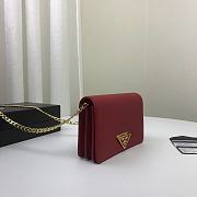 PRADA | Red Saffiano shoulder bag - 1BP006 - 18 x 11.5 x 3 cm - 4