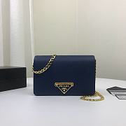 PRADA | Blue Saffiano shoulder bag - 1BP006 - 18 x 11.5 x 3 cm - 1