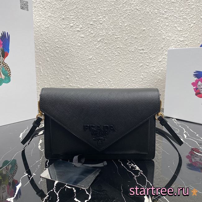 PRADA | Black Saffiano Mini Bag - 1BP020 - 20 x 12 x 4 cm - 1