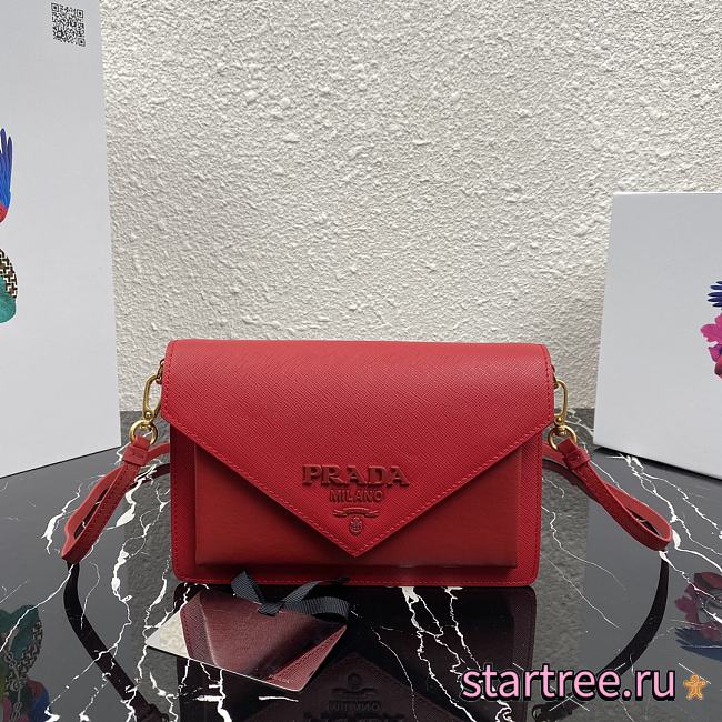 PRADA | Red Saffiano Mini Bag - 1BP020 - 20 x 12 x 4 cm - 1