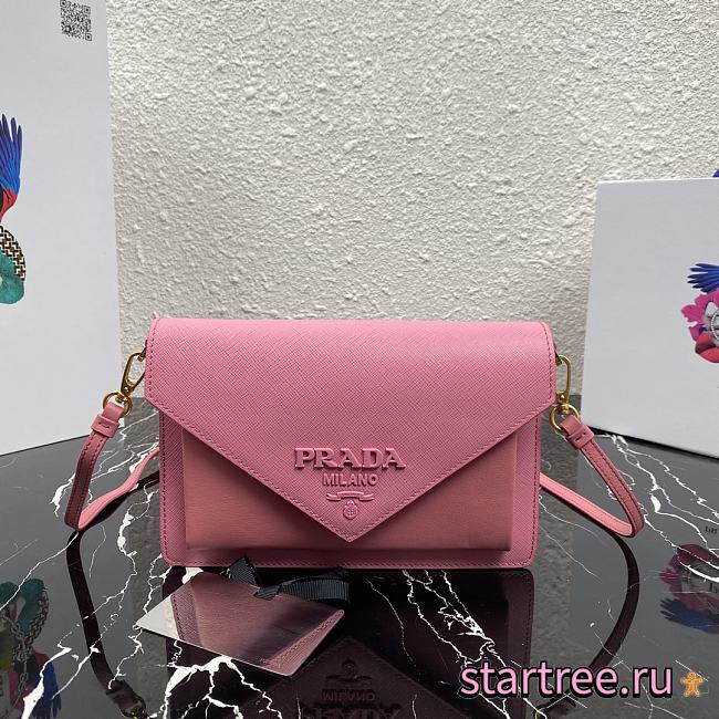 PRADA | Pink Saffiano Mini Bag - 1BP020 - 20 x 12 x 4 cm - 1