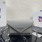 PRADA | Grey Saffiano Mini Bag - 1BP020 - 20 x 12 x 4 cm - 1