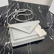 PRADA | Grey Saffiano Mini Bag - 1BP020 - 20 x 12 x 4 cm - 5