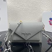 PRADA | Grey Saffiano Mini Bag - 1BP020 - 20 x 12 x 4 cm - 3
