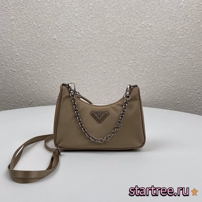 Prada | Re-Edition nylon mini beige bag - 1TT122 - 15 x 11 x 4 cm  - 1