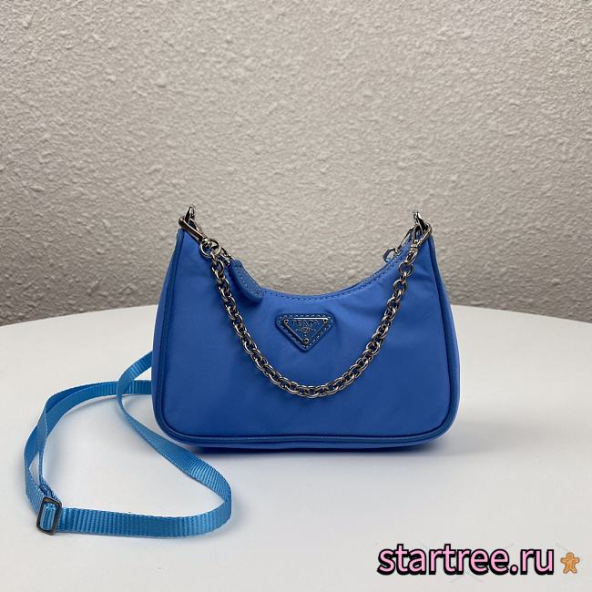 Prada | Re-Edition nylon mini blue bag - 1TT122 - 15 x 11 x 4 cm  - 1