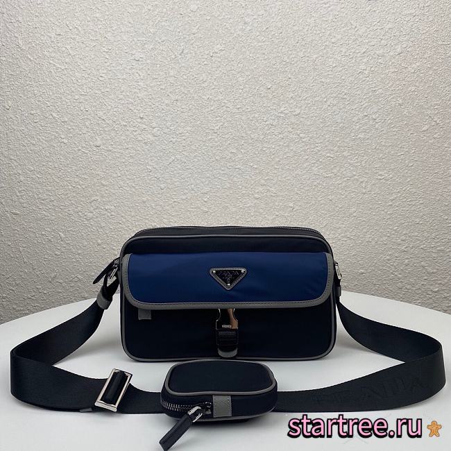 PRADA | Nylon Cross-Body Black/Blue Bag - 2VH074 - 25 x 15 x 8 cm - 1