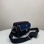 PRADA | Nylon Cross-Body Black/Blue Bag - 2VH074 - 25 x 15 x 8 cm - 4