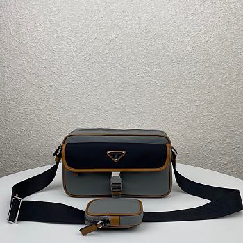 PRADA | Nylon Cross-Body Grey Bag - 2VH074 - 25 x 15 x 8 cm