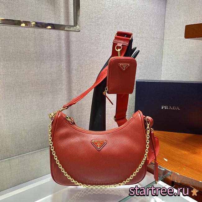 Prada Re-edition 2005 Saffiano Red - 1BH204 - 23x17x6.5cm - 1