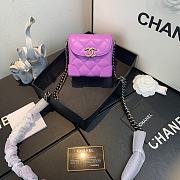 Chanel | Mini Quilted Leather Crossbody Purple Bag - AS1169 - 11x7x11cm - 1