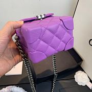 Chanel | Mini Quilted Leather Crossbody Purple Bag - AS1169 - 11x7x11cm - 4