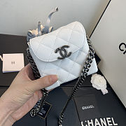 Chanel | Mini Quilted Leather Crossbody White Bag - AS1169 -11x7x11cm - 6