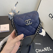 Chanel | Mini Quilted Leather Crossbody Blue Bag - AS1169 - 11x7x11cm - 6