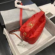 Chanel | Small Lambskin Hobo Red Bag - AS1745 - 15 x 15 x 12 cm - 4