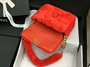 Chanel | Shearling Red Bag - AS2240 - 15.5 x 21.5 x 6.5cm - 5