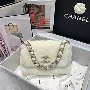 Chanel | Shearling Strass Flap Bag Crystal Strap - AS2240 - 15 x 21.5 x 6.5 cm - 3