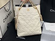 Chanel | White Shopping Bag with Crystal Pearls - AS2213 - 34 x 25 x 5 cm - 2