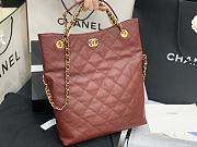 Chanel | Red Shopping Bag with Crystal Pearls - AS2213 - 34 x 25 x 5 cm - 4
