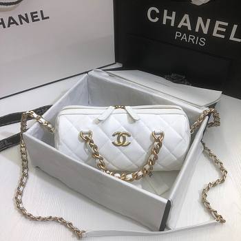 Chanel | Extra Mini Bowling Bag In White - AS1899 - 16 x 22 x 12 cm