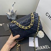 Chanel | Shiny Blue Quilted Lambskin Flap Bag - AS1895  - 3