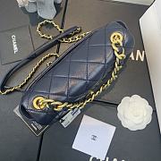 Chanel | Shiny Blue Quilted Lambskin Flap Bag - AS1895  - 5