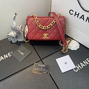 Chanel | Shiny Red Quilted Lambskin Flap Bag - AS1895 - 1